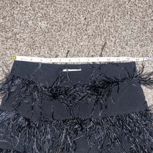 Gianni Bini Black Feather Mini Skirt - Picture 2 of 4
